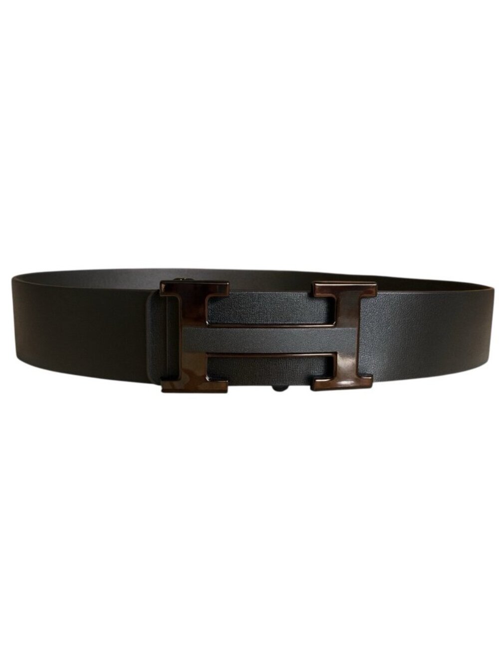 Elegant Fashion Belt Black Alloy Buckle PU Leather Black Length 46.5 in new